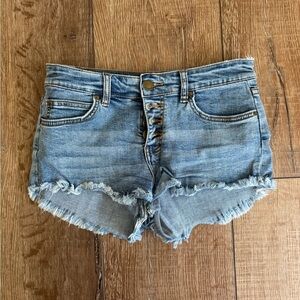 Billabong Blue Frayed Jean Shorts
